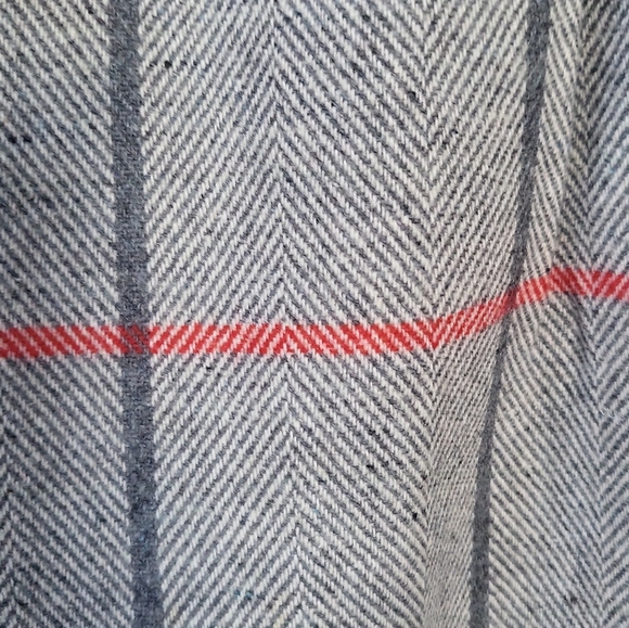 Vintage Cos Cob Gray Wool Blend Plaid Midi Skirt 28" Waist - Picture 7 of 8